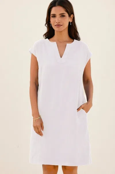 Aspiga Womens Ethical Dori Linen Dress Summer Holiday White Beach Cover Up | Xxl/18 - (uk 18/us 14/eu 46) |