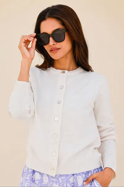 Aspiga Womens Sustainable Classic Merino Wool Cardigan White In Ivory