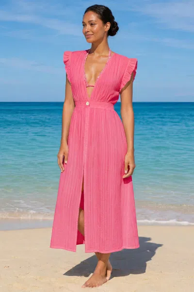 Aspiga Womens Sustainable Lou Wrap Kaftan Summer Holiday Cover Up Pink