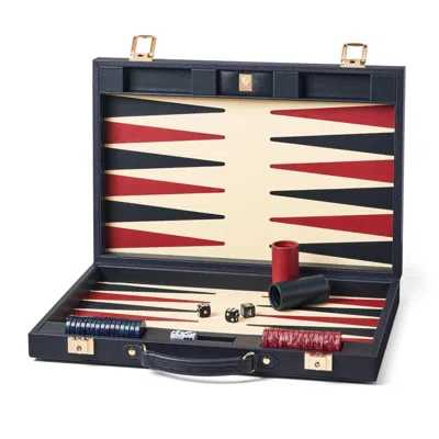 Aspinal Of London 17-inch Backgammon Set In Blue