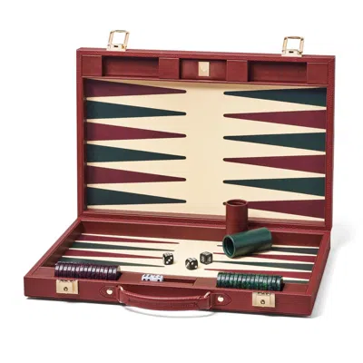Aspinal Of London 17-inch Backgammon Set In Red