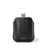 Aspinal Of London 5oz Hip Flask With Leather Pouch In Black