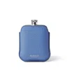 Aspinal Of London 5oz Hip Flask With Leather Pouch In Blue