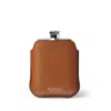 Aspinal Of London 5oz Hip Flask With Leather Pouch In Brown
