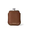 Aspinal Of London 5oz Hip Flask With Leather Pouch In Brown