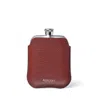 Aspinal Of London 5oz Hip Flask With Leather Pouch In Red