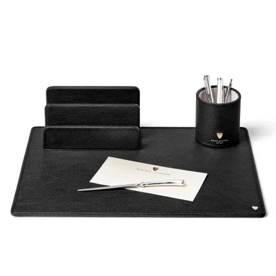 Aspinal Of London A3 Desk Pad In Black
