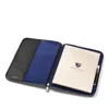 Aspinal Of London A4 Executive Zipped Padfolio In Blue