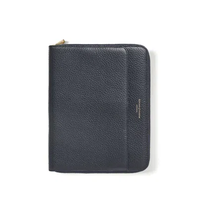 Aspinal Of London A5 Compact Organiser Padfolio In Blue