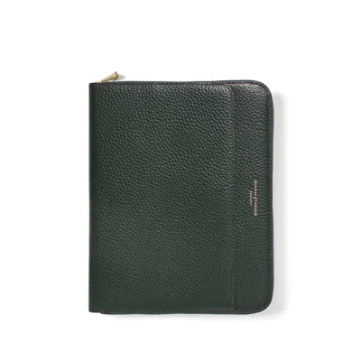 Aspinal Of London A5 Compact Organiser Padfolio In Green
