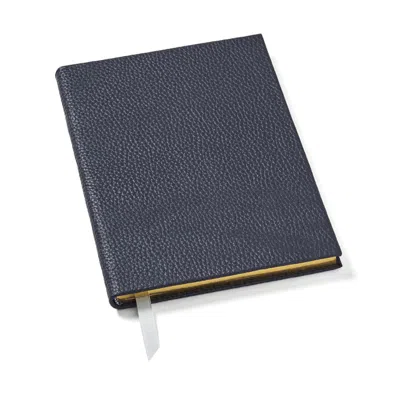Aspinal Of London A5 Leather Bound Notebook In Blue