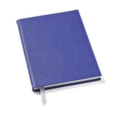 Aspinal Of London A5 Leather Bound Notebook In Blue