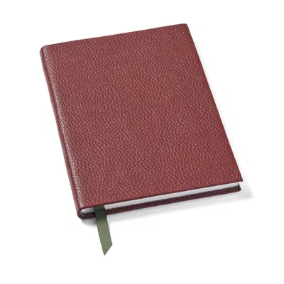 Aspinal Of London A5 Leather Bound Notebook In Red