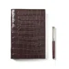 Aspinal Of London A5 Refillable Journal & Pen Set In Brown