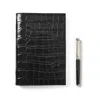 Aspinal Of London A5 Refillable Journal & Pen Set In Black
