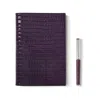 Aspinal Of London A5 Refillable Journal & Pen Set In Purple