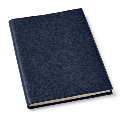 Aspinal Of London A4 Refillable Leather Journal In Blue