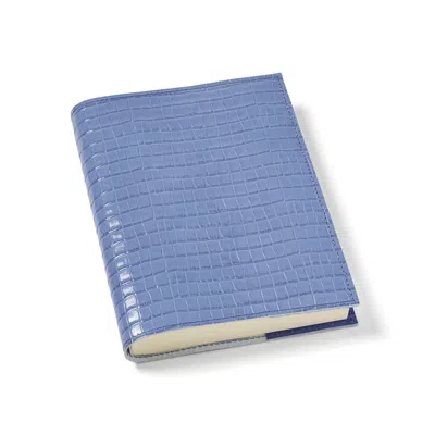 Aspinal Of London A5 Refillable Leather Journal In Blue