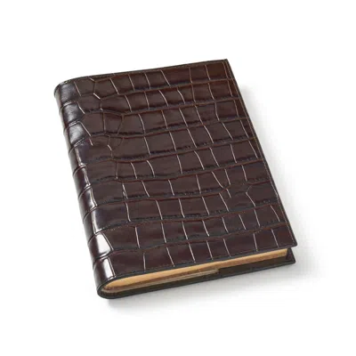 Aspinal Of London A5 Refillable Luxury Journal In Brown