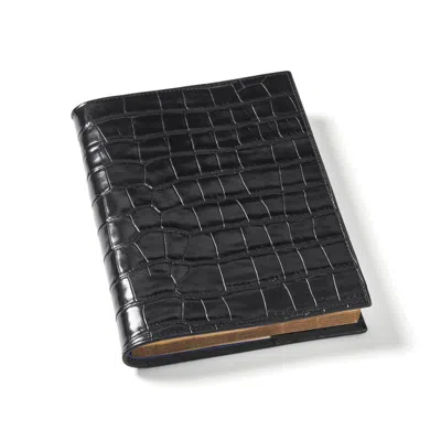 Aspinal Of London A5 Refillable Luxury Journal In Black