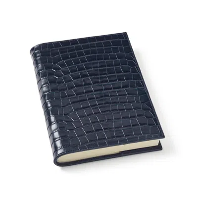 Aspinal Of London A5 Refillable Luxury Journal In Blue
