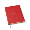 Aspinal Of London Grained Leather Bound A5 Notebook In Red
