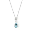 Aspinal Of London Aphrodite Teardrop Aquamarine & Diamond Pendant Necklace