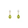 Aspinal Of London Aphrodite Teardrop Peridot & Diamond Earrings