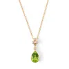 Aspinal Of London Aphrodite Teardrop Peridot & Diamond Pendant Necklace
