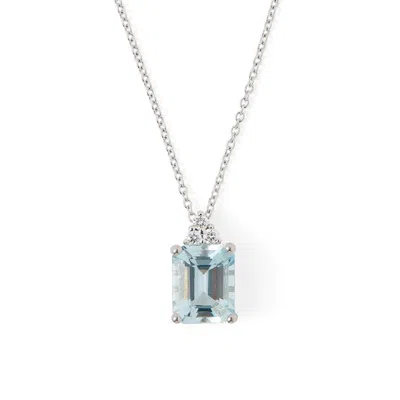 Aspinal Of London Aquamarine & Diamond Iris Pendant Necklace Set