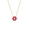 Aspinal Of London Athena 18ct Gold Ruby & Diamond Cluster Pendant Necklace