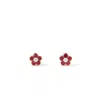 Aspinal Of London Athena 18ct Gold Ruby & Diamond Cluster Stud Earrings