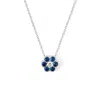 Aspinal Of London Athena 18ct White Gold Sapphire & Diamond Cluster Pendant Necklace In Metallic