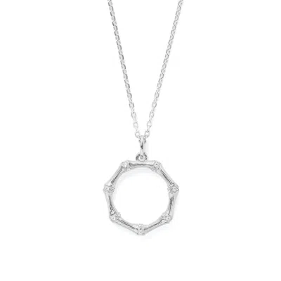 Aspinal Of London Bamboo Pendant Necklace In White