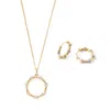 Aspinal Of London Bamboo Pendant Necklace & Earrings Set