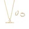 Aspinal Of London Bamboo T-bar Necklace & Earrings Set