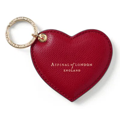 Aspinal Of London Heart Keyring In Red