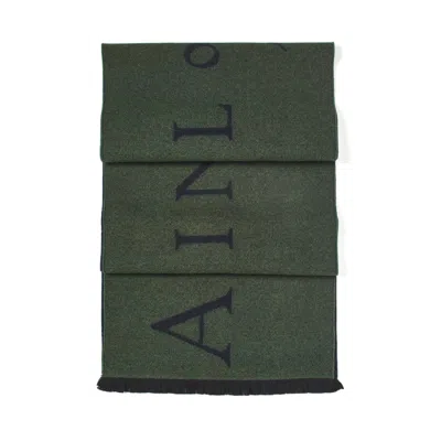 Aspinal Of London Bi-colour Aspinal Merino Wool Scarf In Green