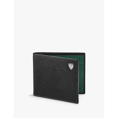 Aspinal Of London Black Billfold Logo-embellished Leather Wallet