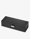Aspinal Of London Womens Black Five-watch Pebbled Leather Box In Black