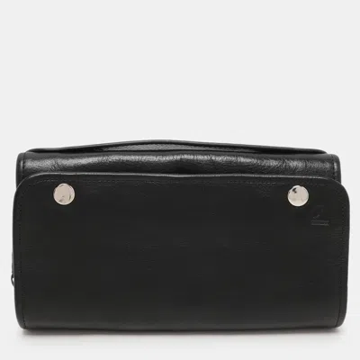 Aspinal Of London Black Leather Travel Organizer Clutch