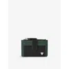 Aspinal Of London Black Logo-embossed Zipped Leather Coin And Card Holder In Black