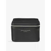 Aspinal Of London Womens Black Pebbled-embossed Leather Watch And Ring Box In Black