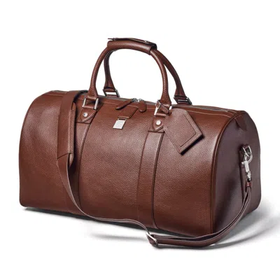 Aspinal Of London Boston Pebbled Large Holdall Bag In Tobacco