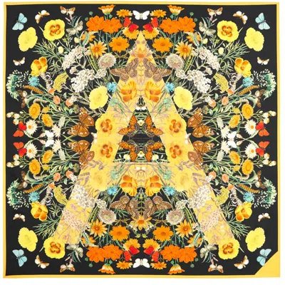 Aspinal Of London Botanical 'a' Silk Scarf