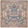 Aspinal Of London Botanical Silk Scarf In Brown