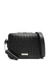 Aspinal Of London Leather Slot Weave Camera Bag In Black