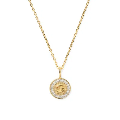 Aspinal Of London Cancer Zodiac Pendant Necklace In Gold
