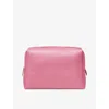 ASPINAL OF LONDON ASPINAL OF LONDON CANDY PINK LONDON LARGE PEBBLE-EMBOSSED LEATHER TOILETRY BAG