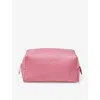 ASPINAL OF LONDON ASPINAL OF LONDON CANDY PINK LONDON MEDIUM PEBBLE-EMBOSSED LEATHER MAKEUP BAG